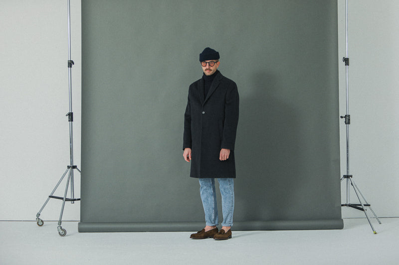 Manteau Long Laine & Cachemire Navy