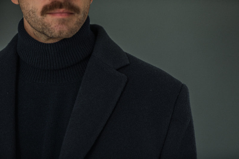 Manteau Long Laine & Cachemire Navy