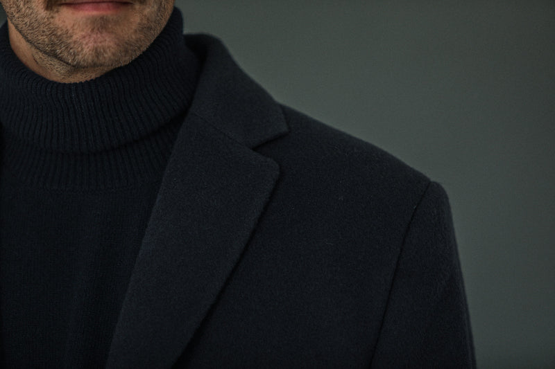 Manteau Long Laine & Cachemire Navy