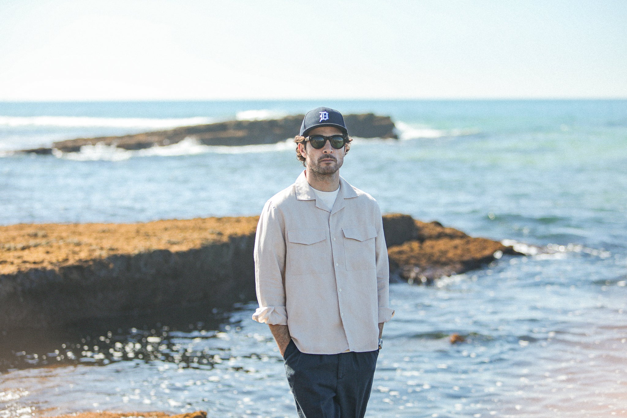 Military Camp Collar Lin Crème