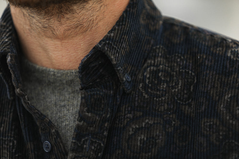 SOON - Surchemise Velours Japan Navy - New Modern Fit