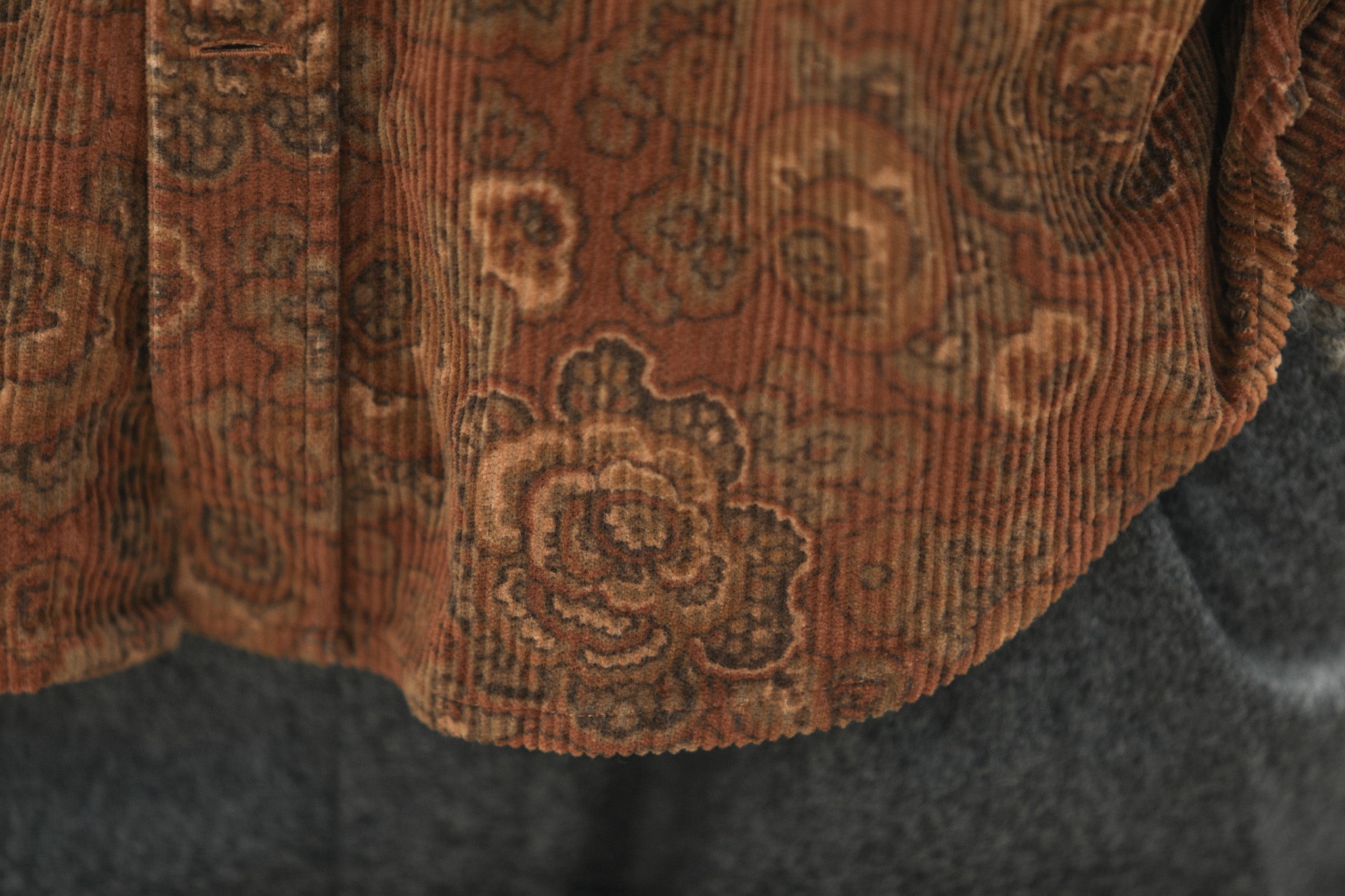 Surchemise Velours Japan Floral Paisley Rust - New Modern Fit