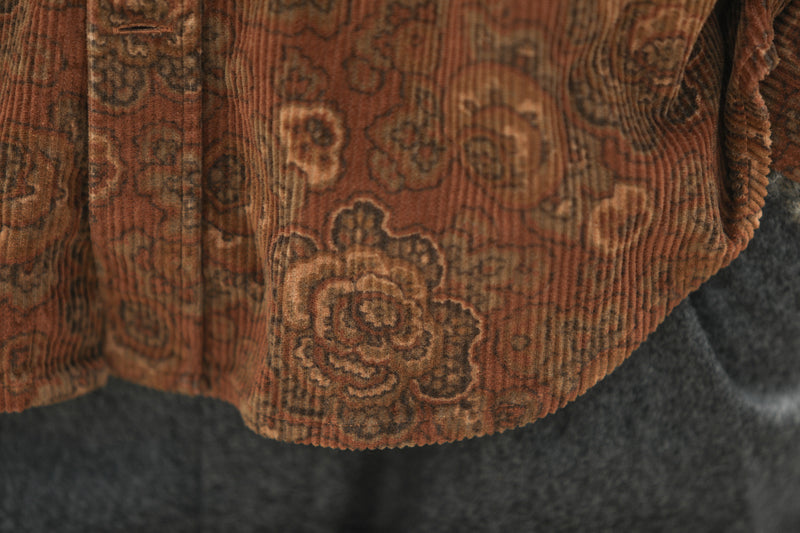 Surchemise Velours Japan Floral Paisley Rust - New Modern Fit