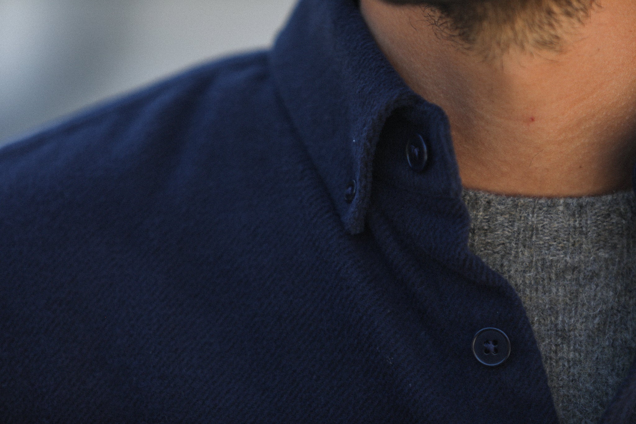 New - Chemise Flanelle Epaisse Navy - New Modern Fit