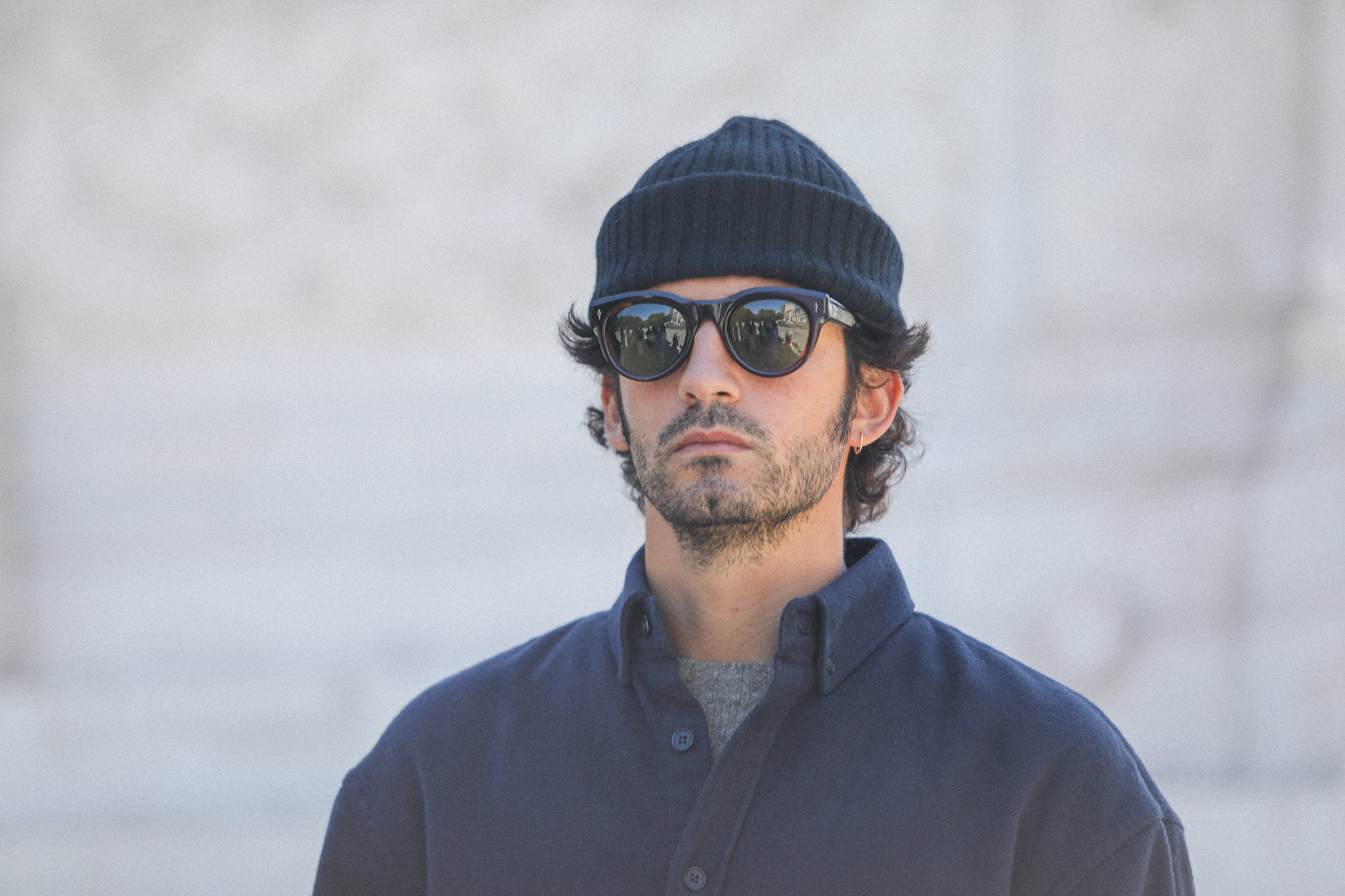 New - Chemise Flanelle Epaisse Navy - New Modern Fit