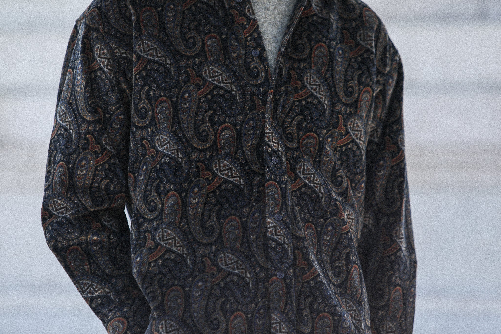 Surchemise Japan Velvet Paisley Navy - New Modern Fit