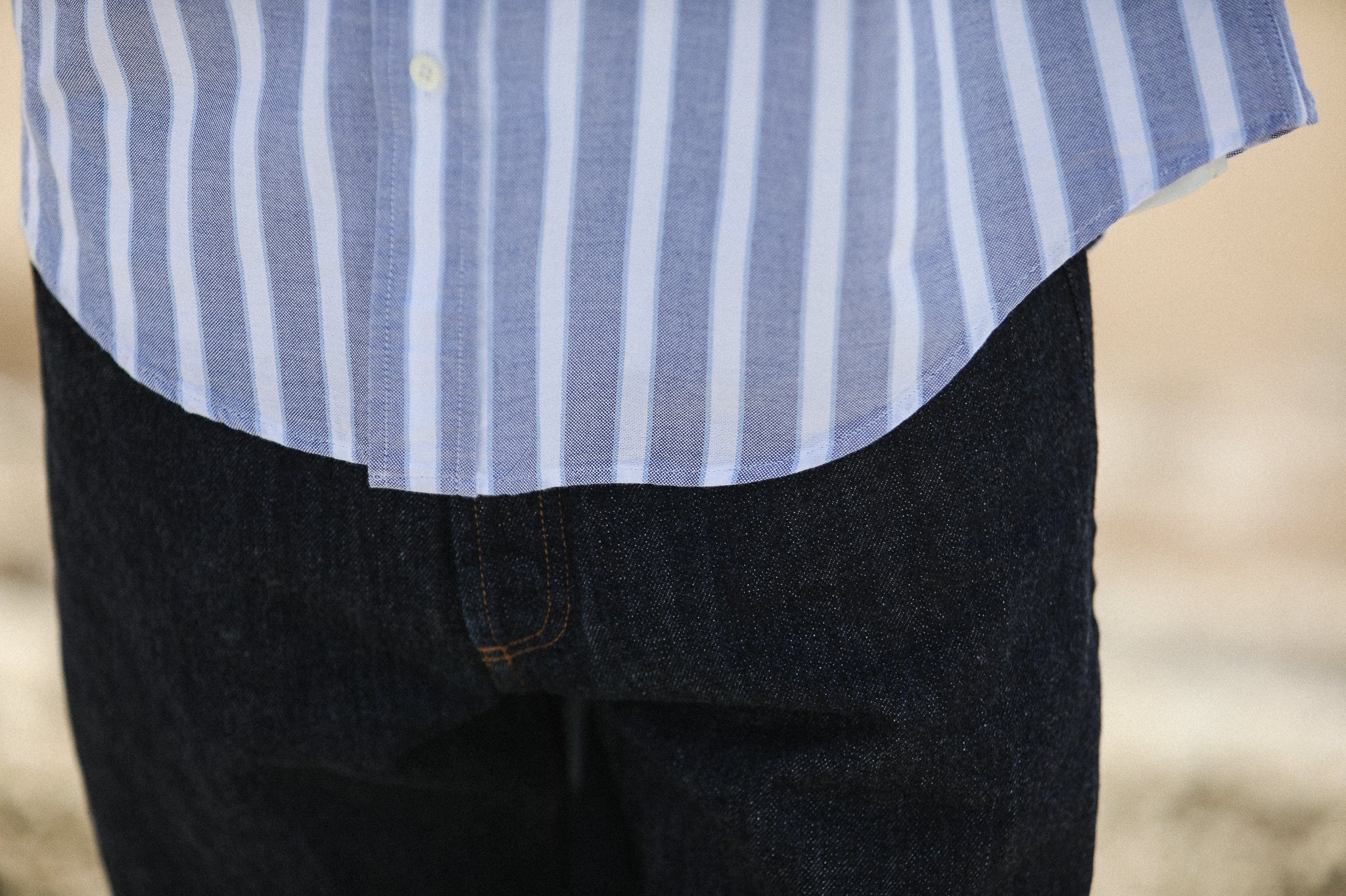 Chemise Oxford Rayures Larges Bleue - Modern Fit