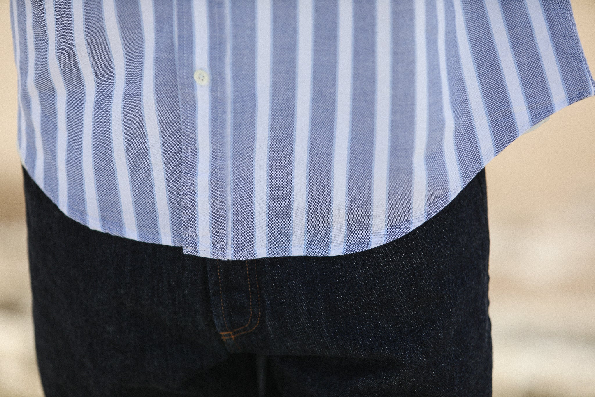 Chemise Oxford Rayures Larges Bleue - Modern Fit