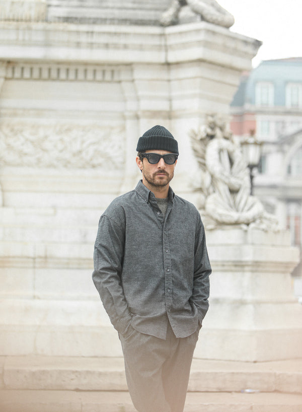 Chemise Flanelle Gris chiné - New Modern Fit