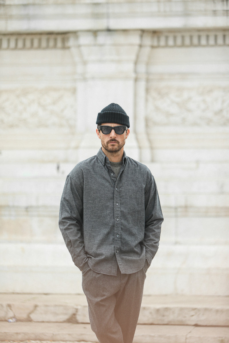 Chemise Flanelle Gris chiné - New Modern Fit