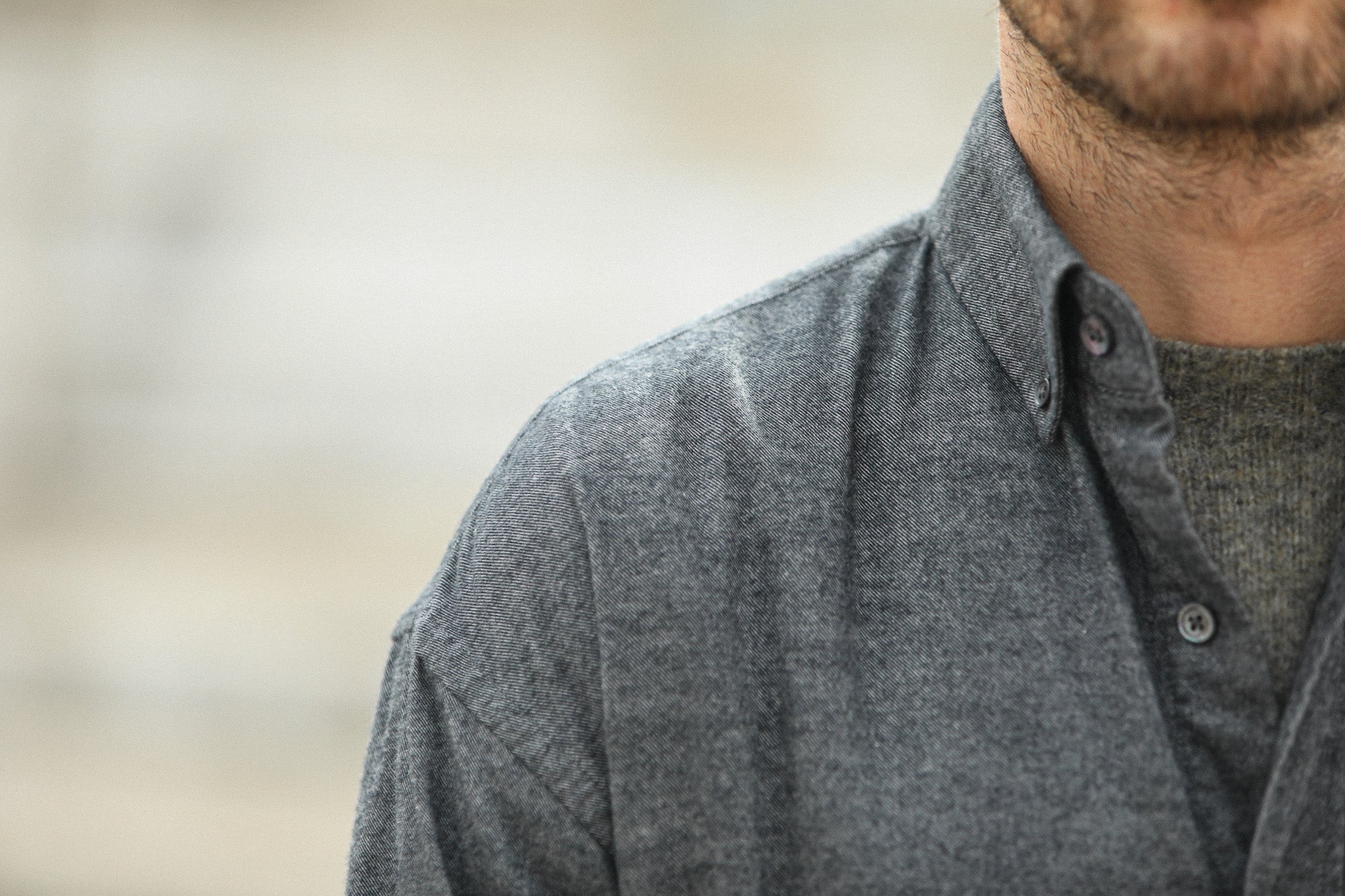 Chemise Flanelle Gris chiné - New Modern Fit