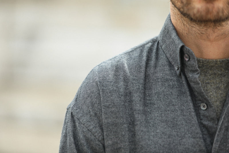 Chemise Flanelle Gris chiné - New Modern Fit