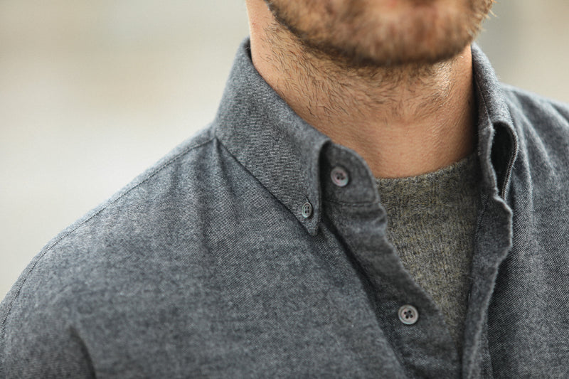 Chemise Flanelle Gris chiné - New Modern Fit