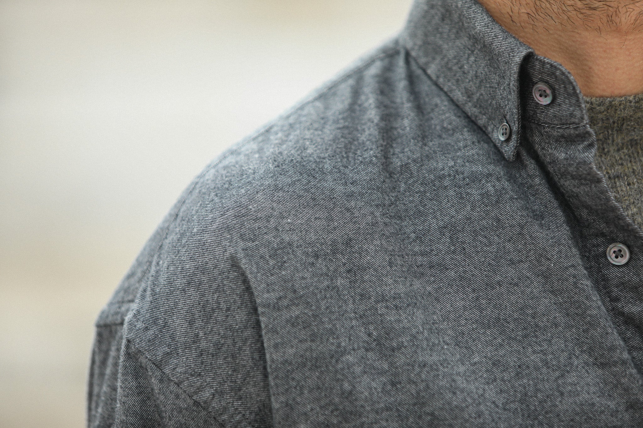 Chemise Flanelle Gris chiné - New Modern Fit