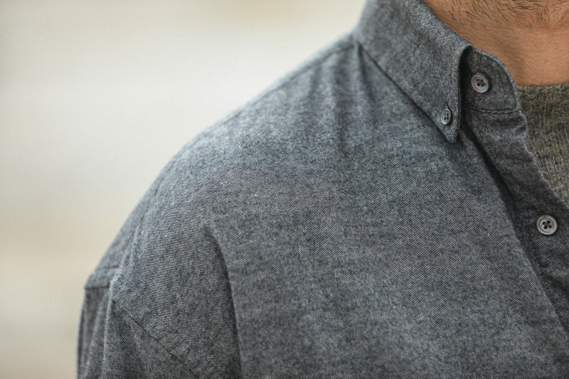Chemise Flanelle Gris chiné - New Modern Fit