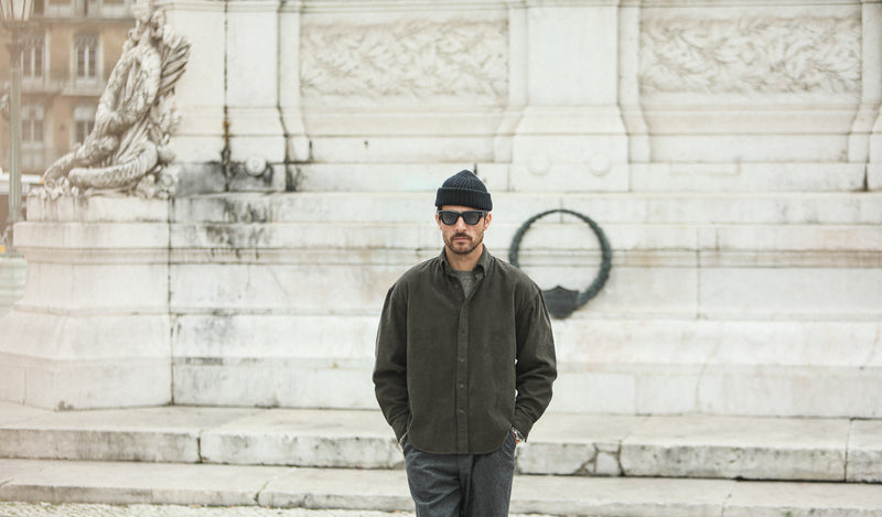 SOON - Surchemise Velours Khaki - New Modern Fit