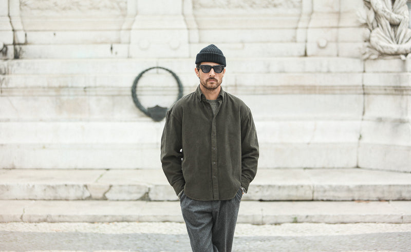 SOON - Surchemise Velours Khaki - New Modern Fit