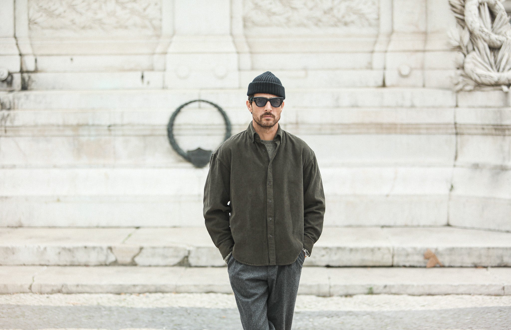 SOON - Surchemise Velours Khaki - New Modern Fit