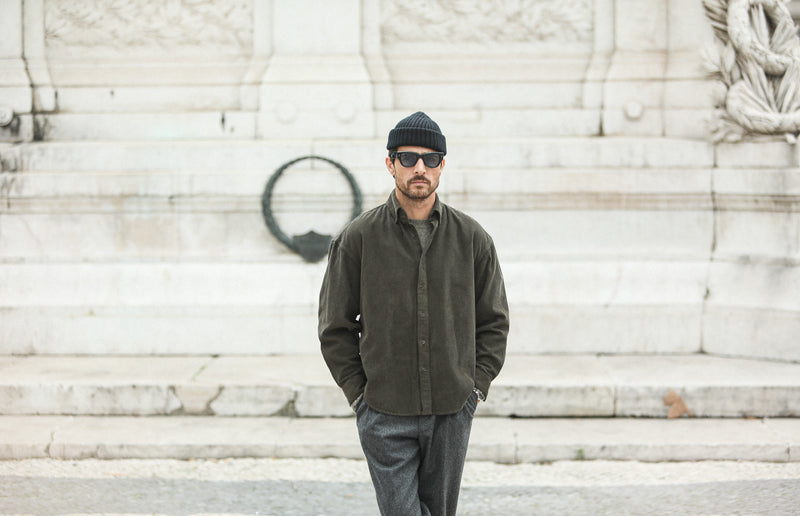 SOON - Surchemise Velours Khaki - New Modern Fit