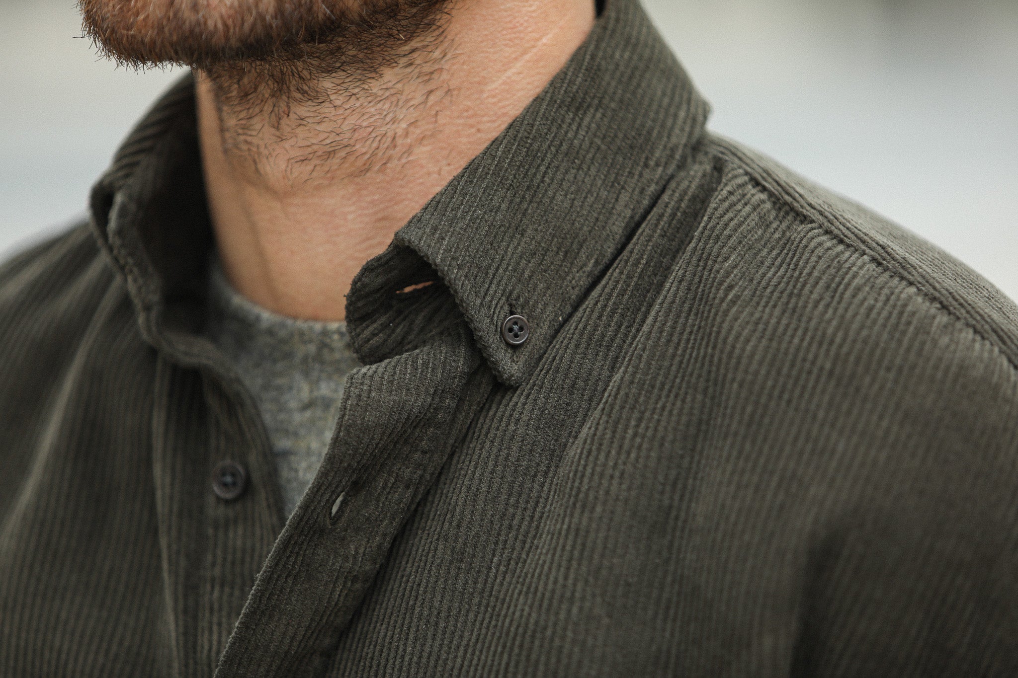 SOON - Surchemise Velours Khaki - New Modern Fit