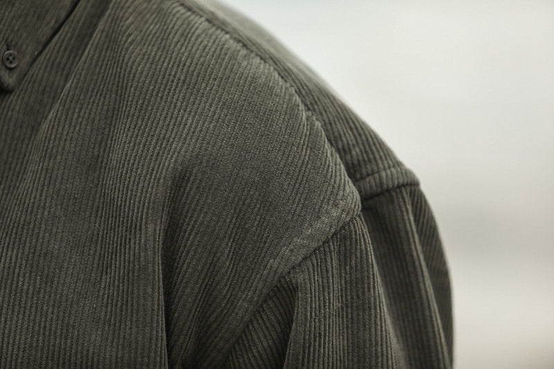 SOON - Surchemise Velours Khaki - New Modern Fit