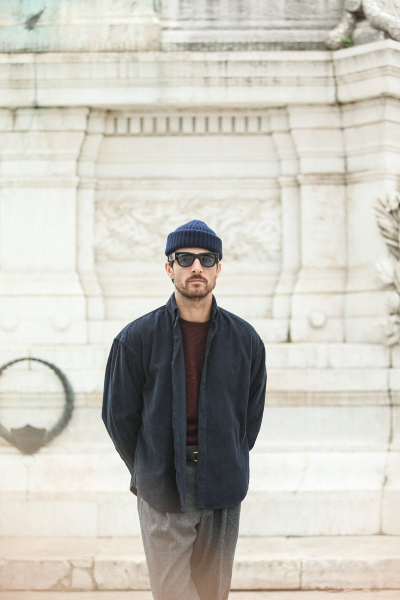 SOON - Surchemise Velours Dark navy - New Modern Fit