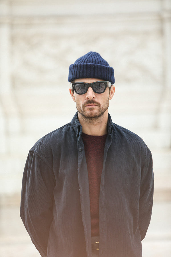 SOON - Surchemise Velours Dark navy - New Modern Fit