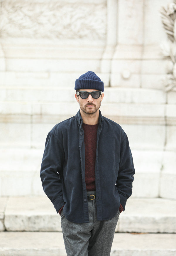 SOON - Surchemise Velours Dark navy - New Modern Fit