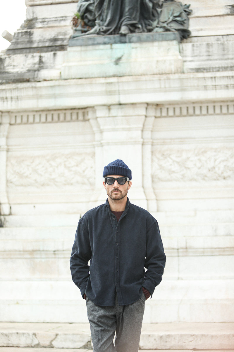 SOON - Surchemise Velours Dark navy - New Modern Fit