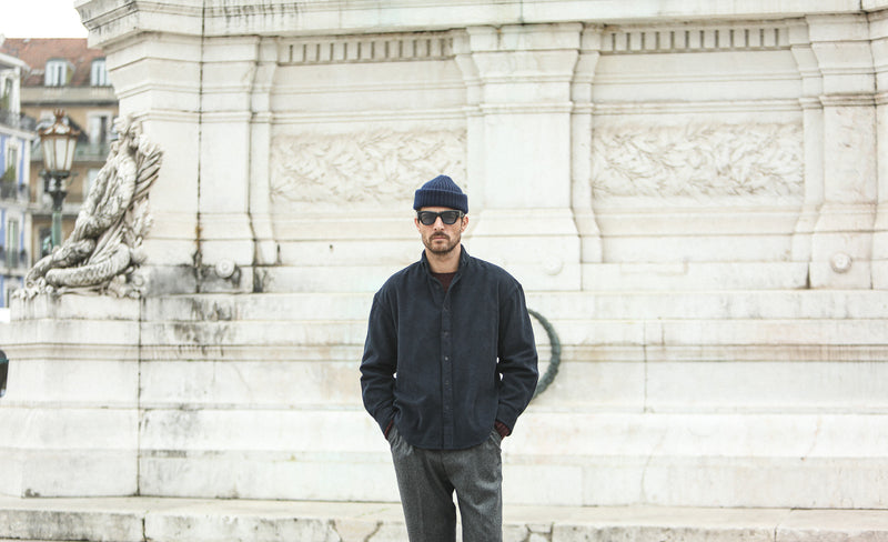 SOON - Surchemise Velours Dark navy - New Modern Fit