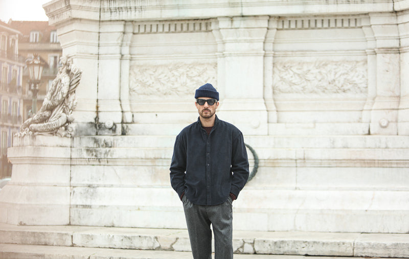 SOON - Surchemise Velours Dark navy - New Modern Fit