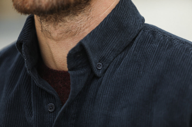 SOON - Surchemise Velours Dark navy - New Modern Fit