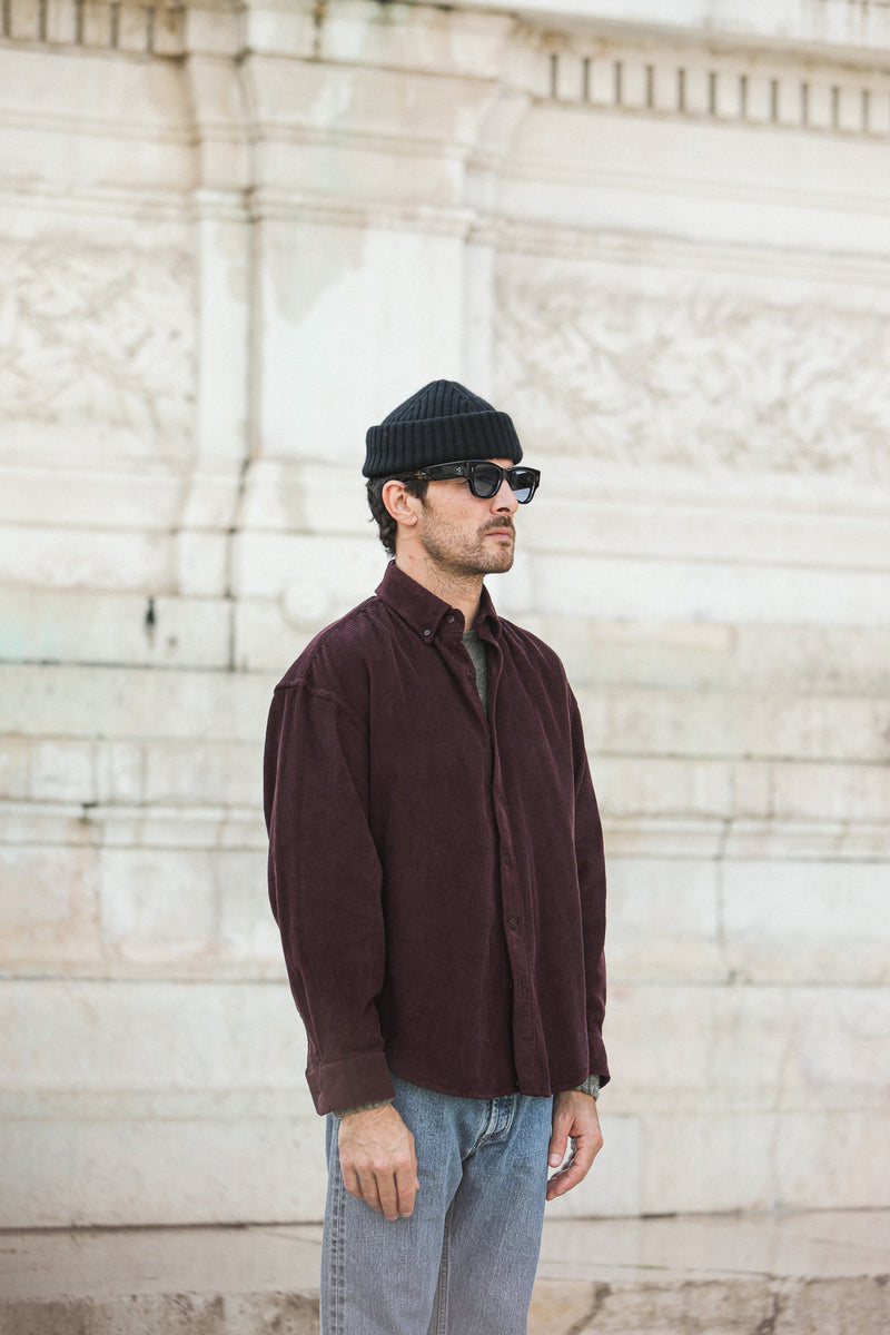 SOON - Surchemise Velours Purple - New Modern Fit