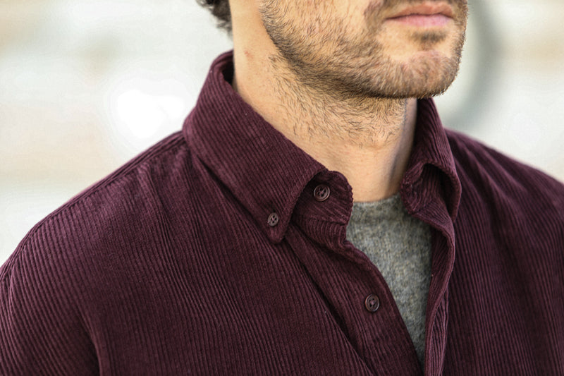 SOON - Surchemise Velours Purple - New Modern Fit