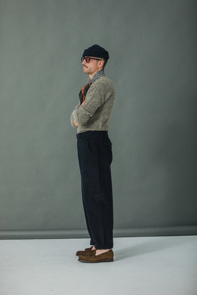 New - Military Pant Velours Navy - Comfort Fit