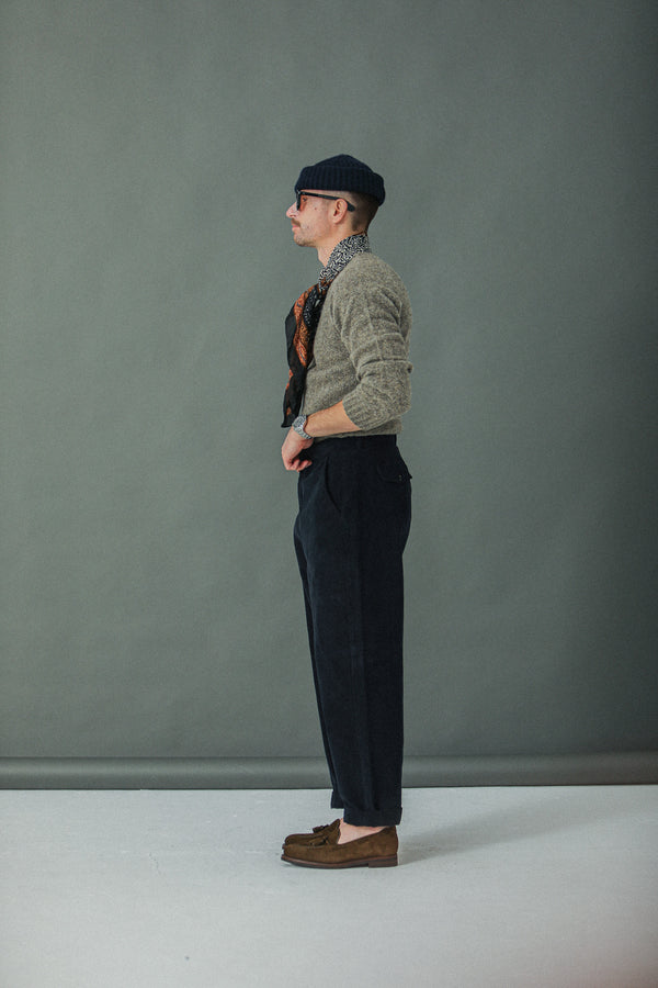 New - Military Pant Velours Navy - Comfort Fit