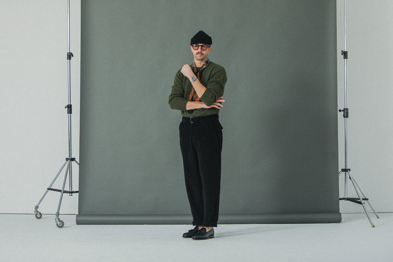 New- Military Pant Velours Noir - Comfort Fit