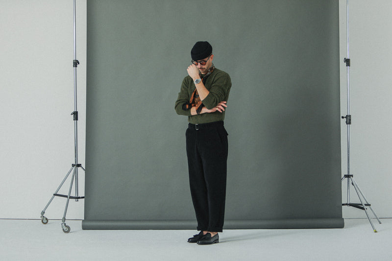 New- Military Pant Velours Noir - Comfort Fit