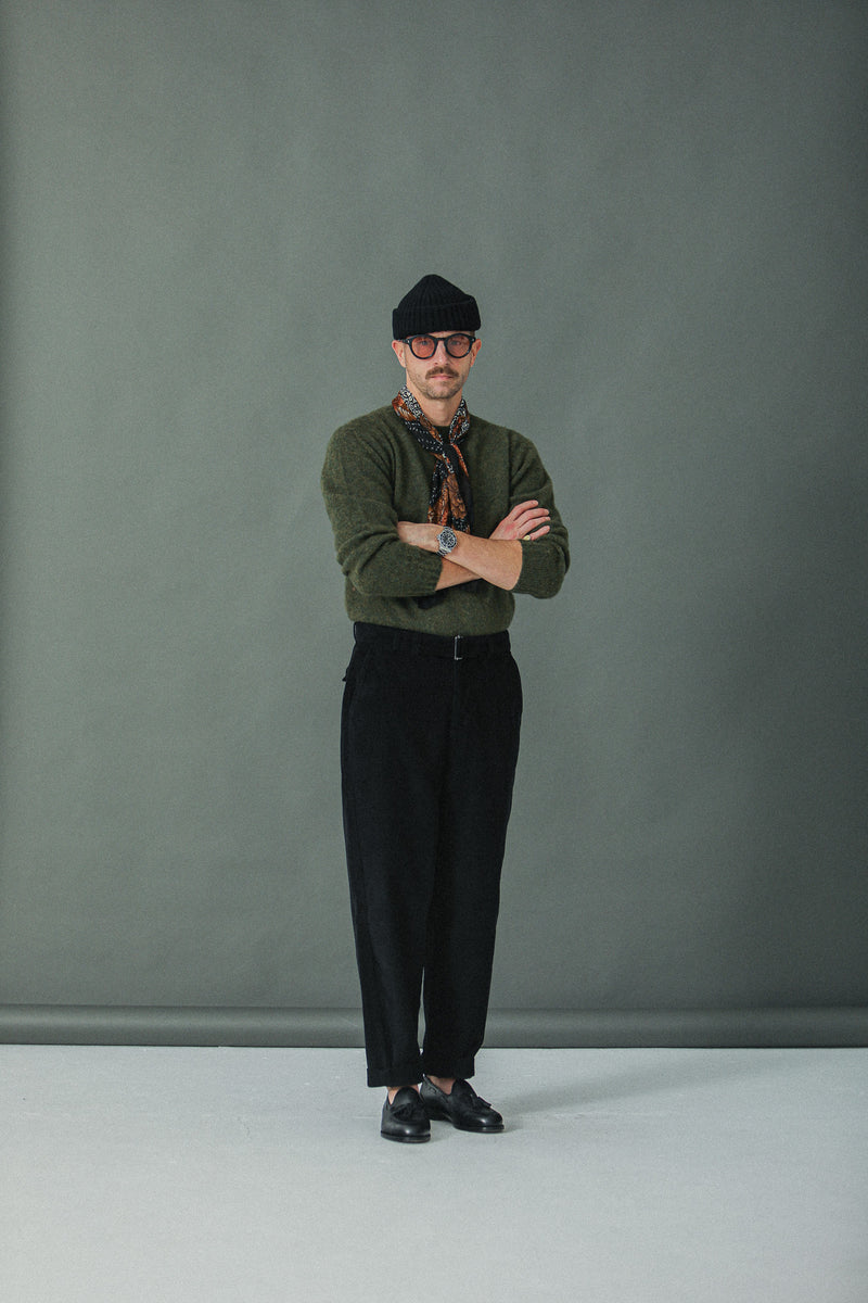 New- Military Pant Velours Noir - Comfort Fit