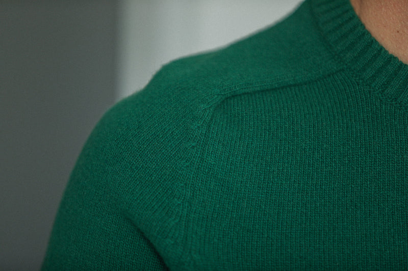 Pull Col Rond Lambswool Vert