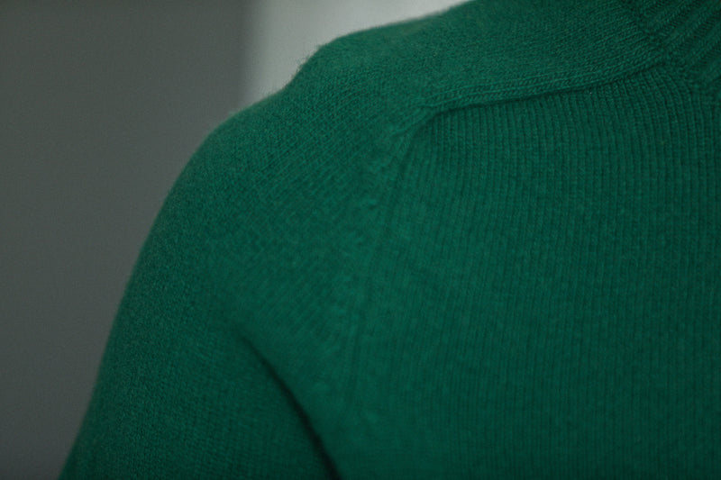 Pull Col Rond Lambswool Vert