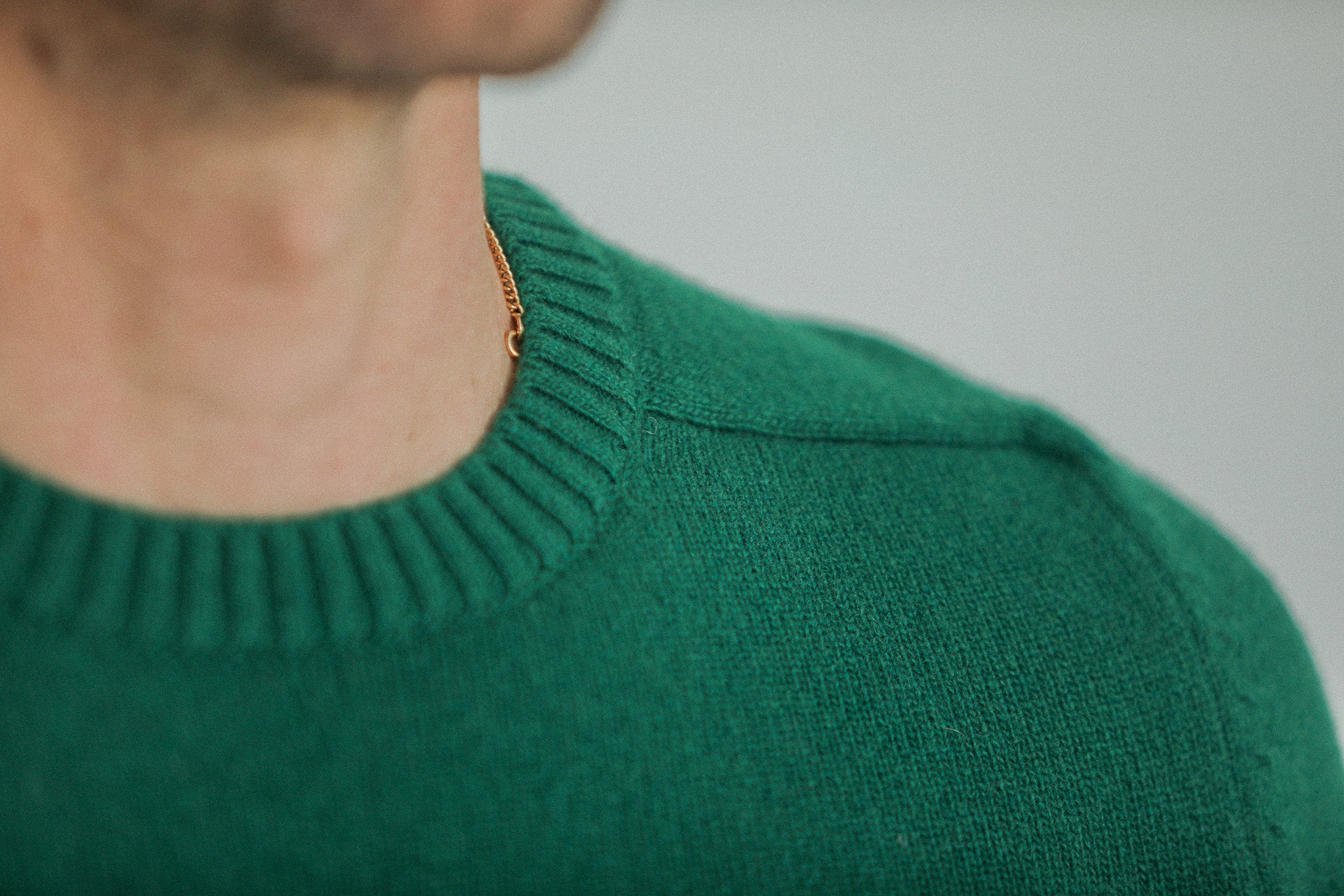 Pull Col Rond Lambswool Vert