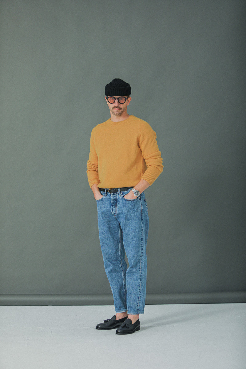 Pull Col Rond Lambswool Yellow