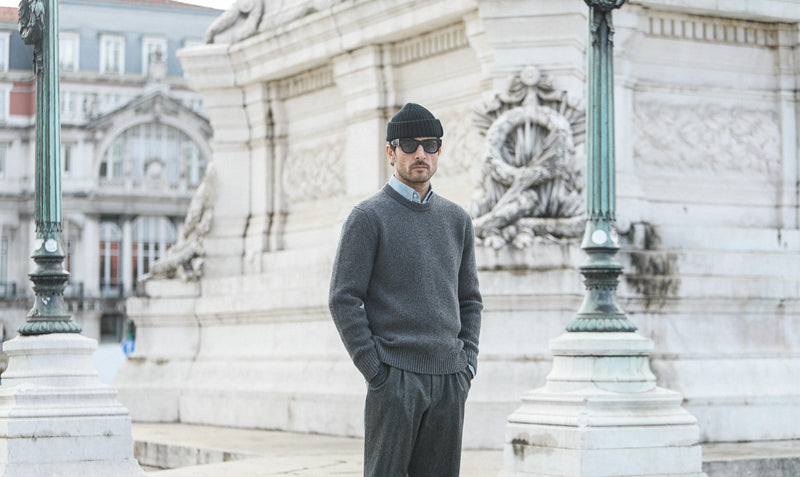 Pull Militaire Lambswool Dark Grey