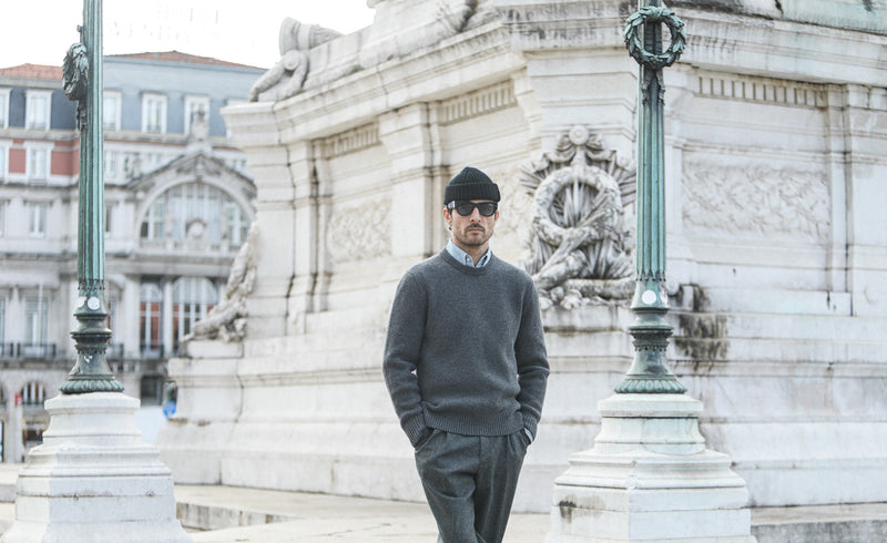 Pull Militaire Lambswool Dark Grey