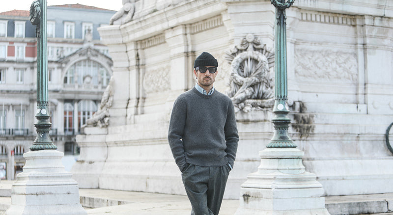 Pull Militaire Lambswool Dark Grey