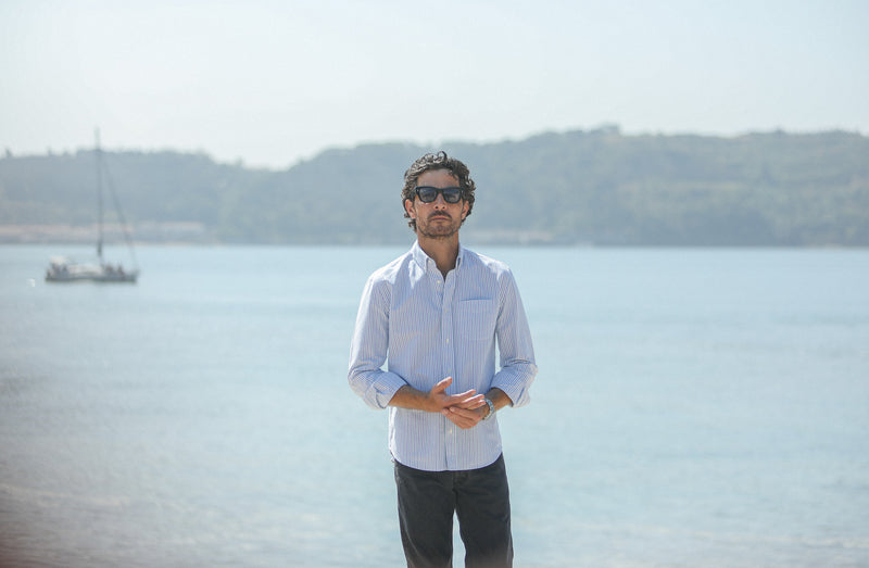 Chemise Oxford Rayures Blue & Green - Retro Fit