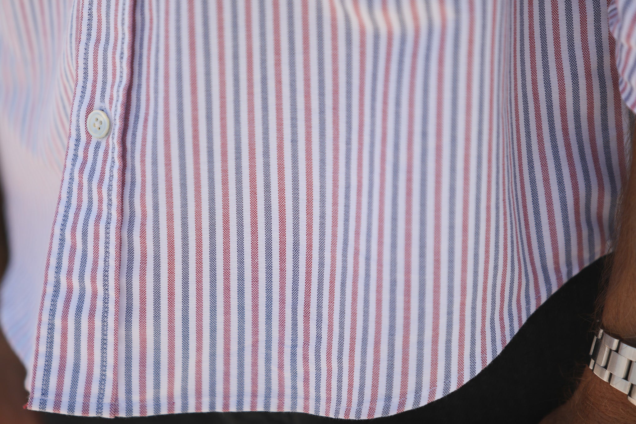 Chemise Oxford Rayures Blue & Red - Retro Fit