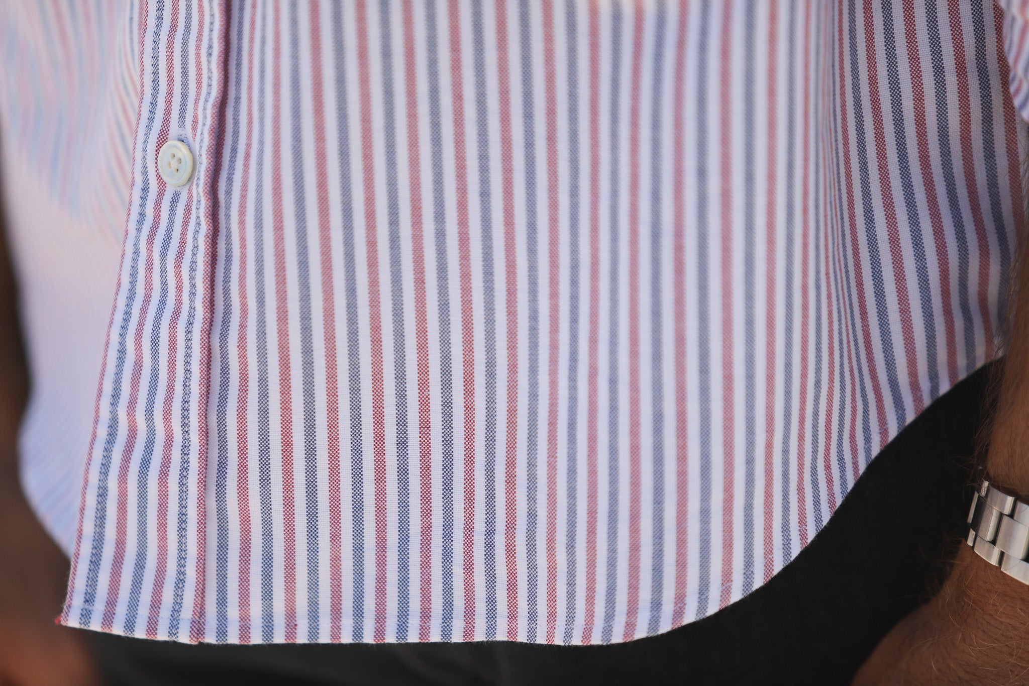 Chemise Oxford Rayures Blue & Red - Retro Fit