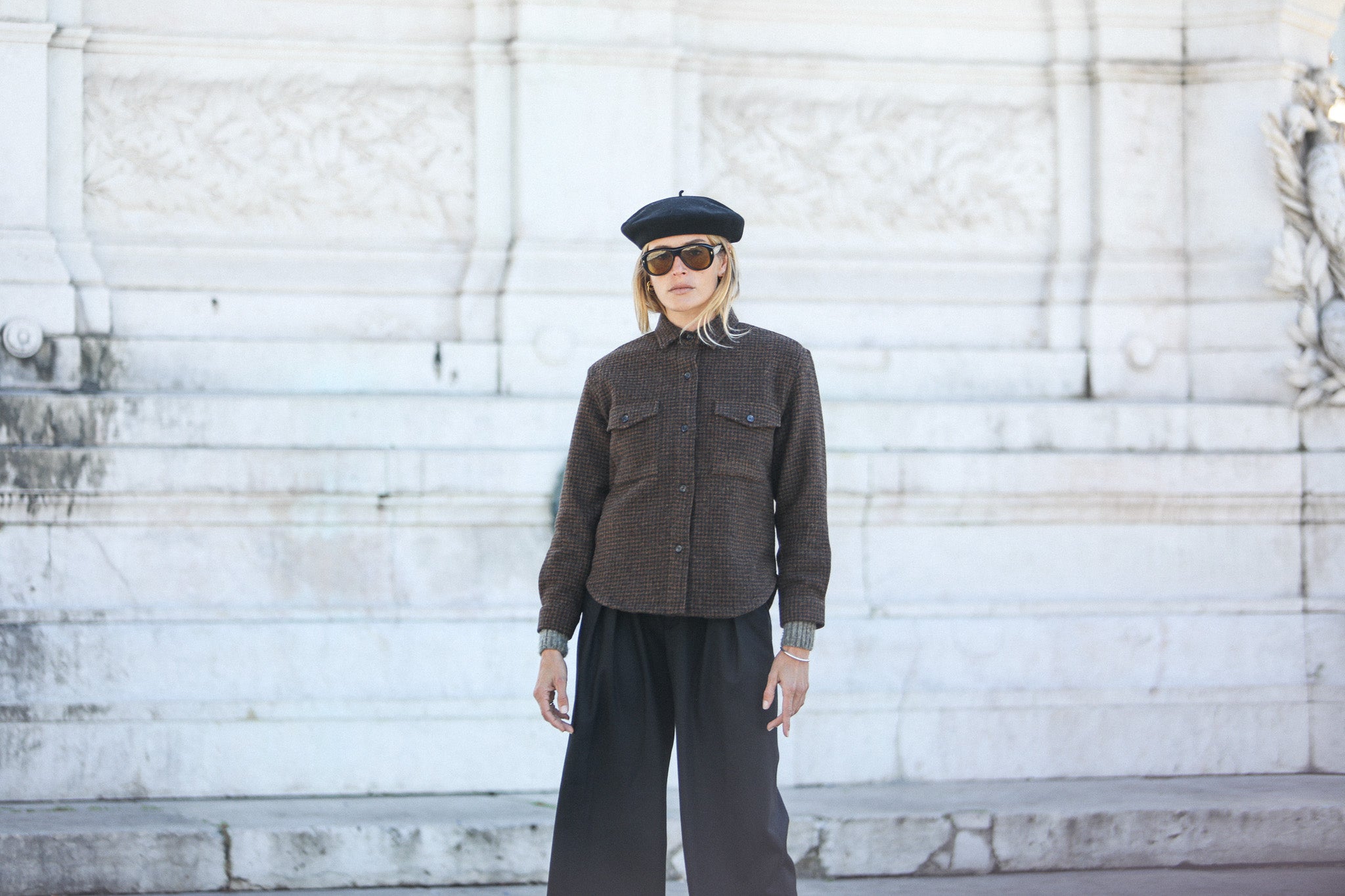 Surchemise Laine Pied Poule Brown & Black